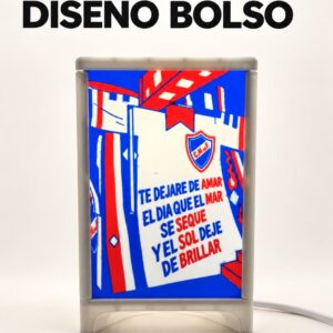 Lámpara LED de Nacional con frase tricolor y escudo