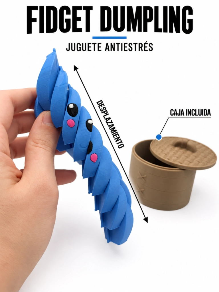 Fidget Dumpling con caja · Juguete antiestrés — vista 2