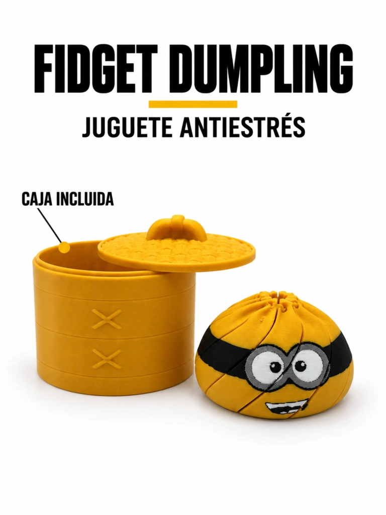 Fidget Dumpling con caja · Juguete antiestrés de personajes — vista 3