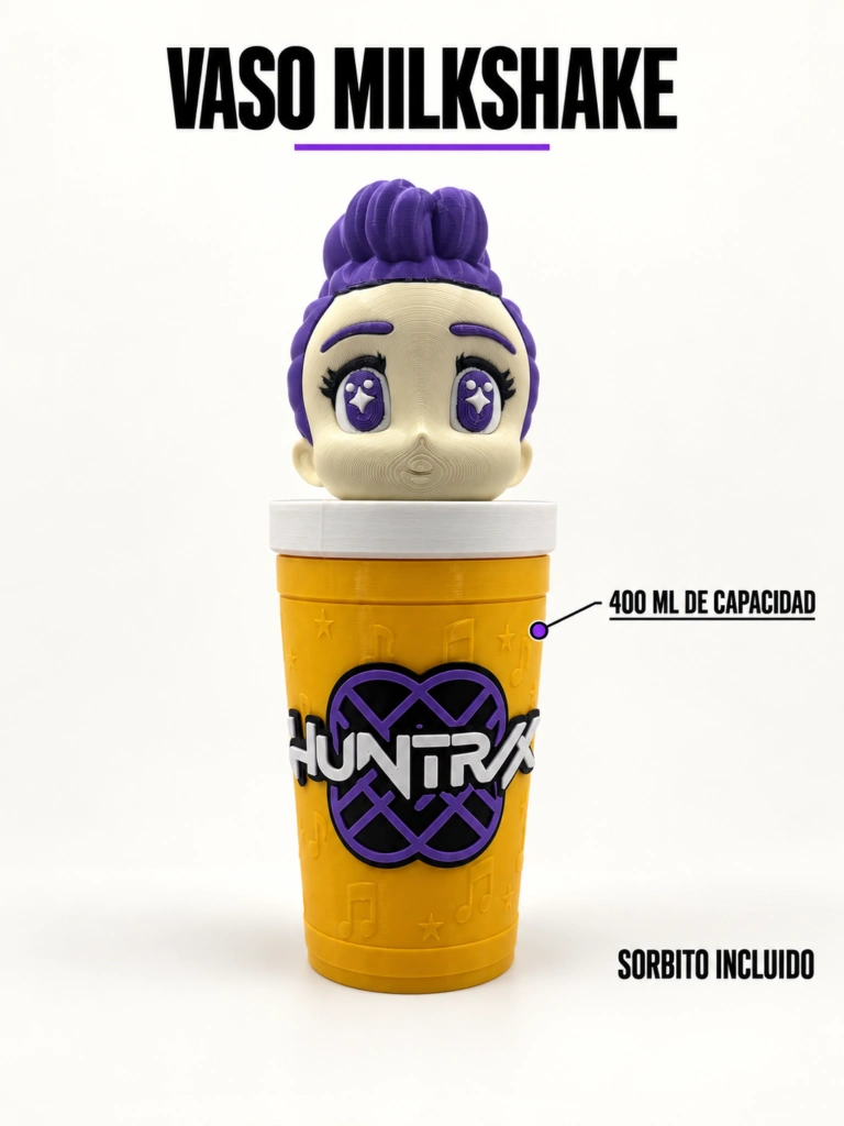 Vaso milkshake 3D de 400 ml con sorbito - rumi
