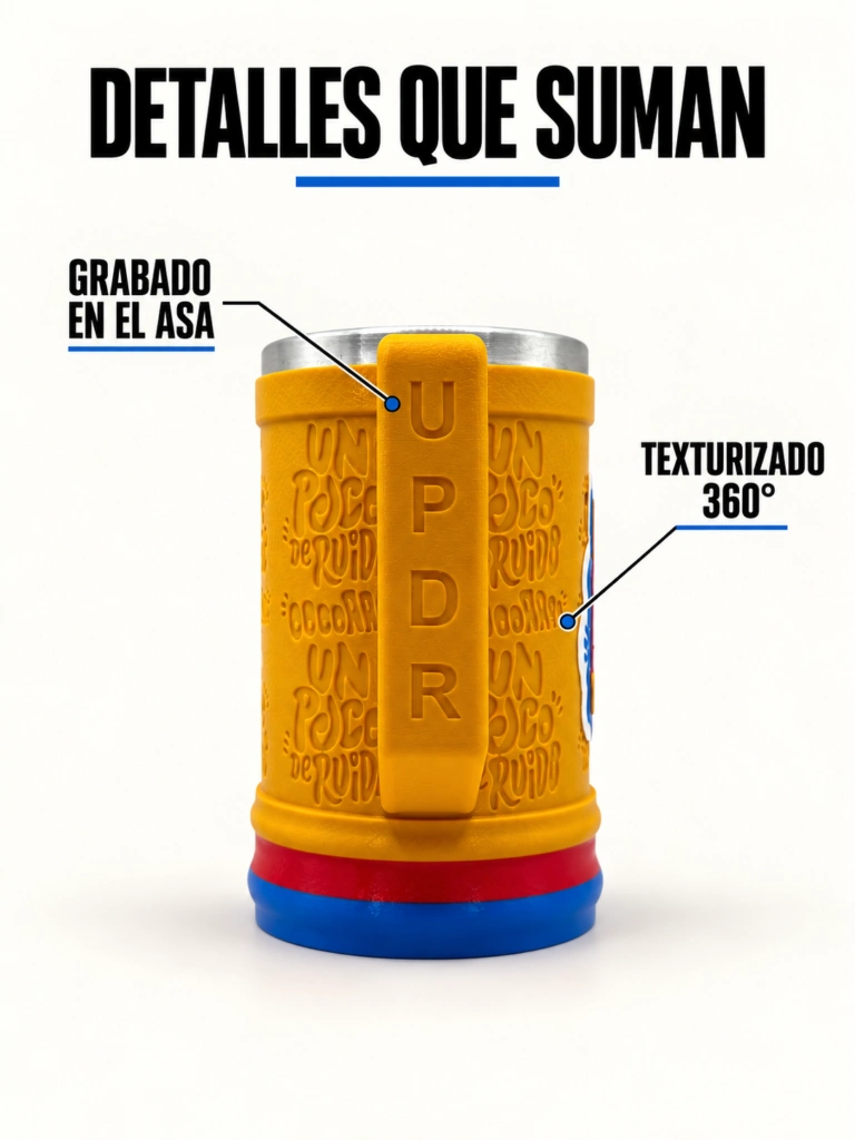 Jarra Un Poco de Ruido - amarilla texturizada asa