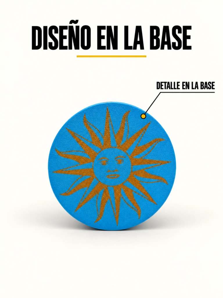 Vaso texturizado 3D de 500 ml - uruguay celeste base
